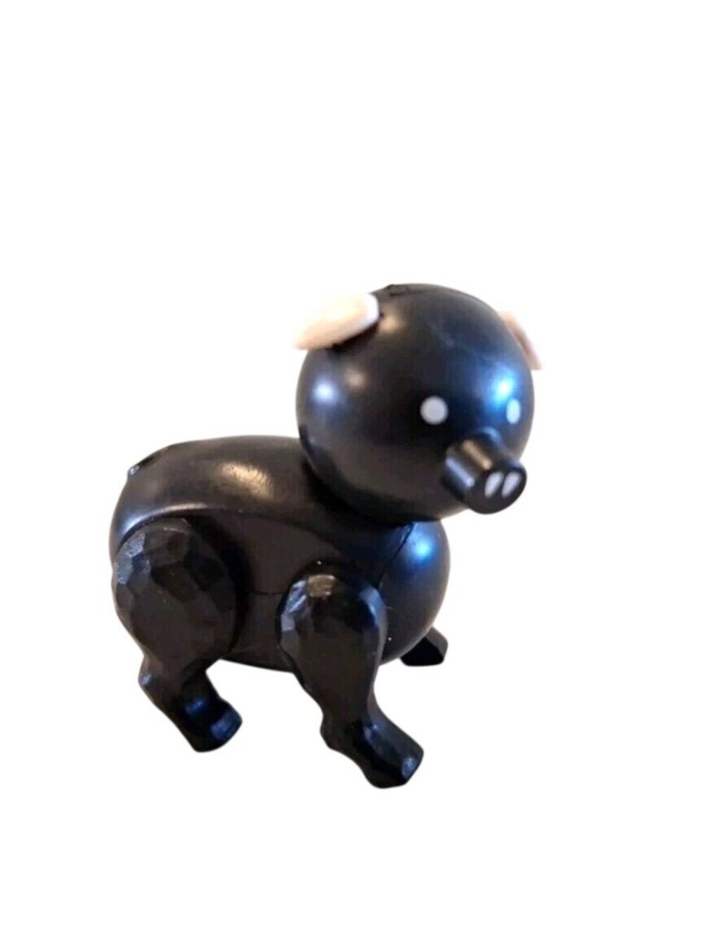 Black White Pig Little People Family Farm Vintage Hog Animal